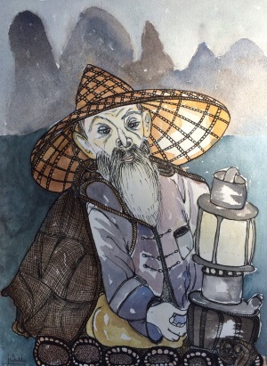 "Chinese Fisherman at Night" by Jen Walls
